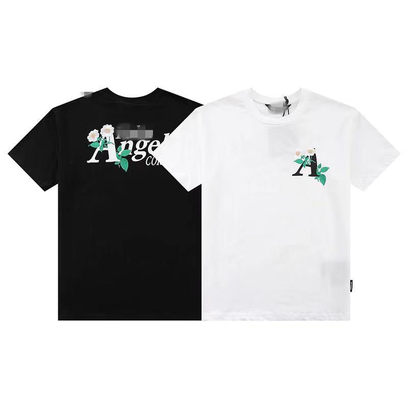 Palm Angels T Shirts Embroidery Letter Print Short-Sleeve Loose Casual