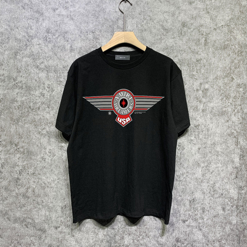 Amiri t shirts flying eagle wings chapter printing short sleeve