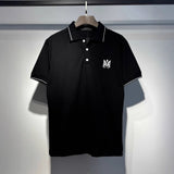 Amiri Embroidered Letter Pullover Loose-Fit Short-Sleeve Polo T-Shirt