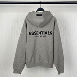 Fog Essentials Hoodie Sweater Black Letters Flocking