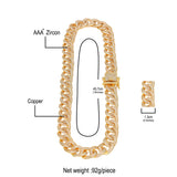 Chains Hip Hop Vintage Copper Zircon Cuban Chain Spectrum St. Valentine's