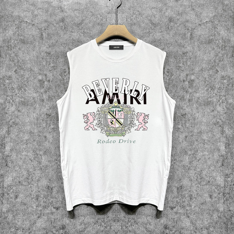 Amiri tank top lion medal printing