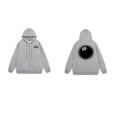 Stussy Hoodie Zip-Up Cardigan Fleece Hooded Sweater