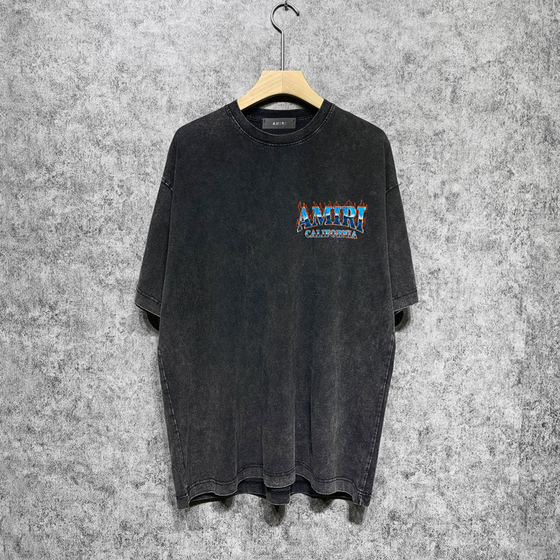 Amiri washed t-shirt flame island short sleeve
