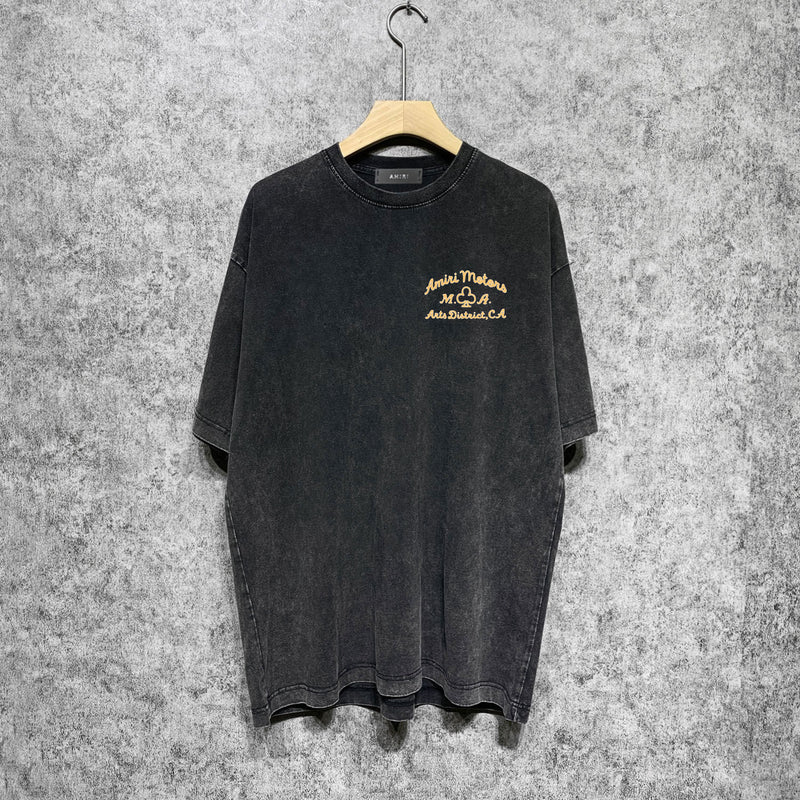 Amiri washed t-shirt mvprinting short sleeve