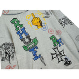 Rhude Hoodie Hand Painted Graffiti Printing Couple Hooded Sweater Hoodie