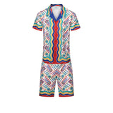 Casablanca Shirts And Shorts 2 Pieces Set Summer Ethnic Vintage