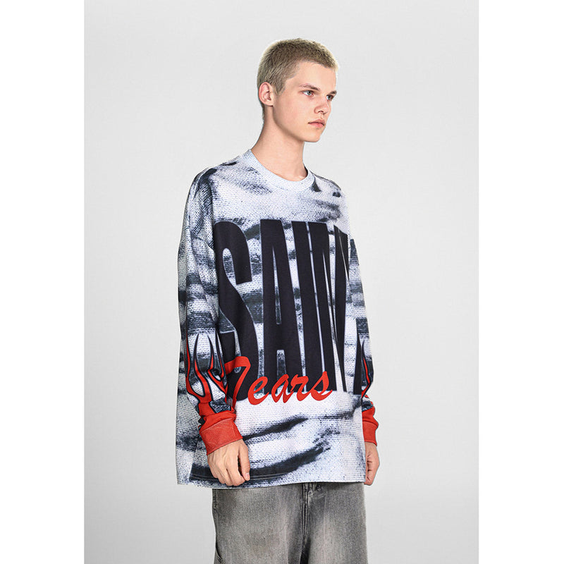 Men Long Sleeve Shirt Saint Michael Loose Long Sleeve Shirt