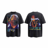 SAINT MICHAEL Vintage T Shirt MKSZY 2pac White Headscarf West Coast Vintage Short Sleeve