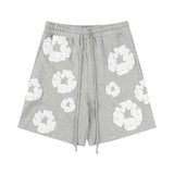 Denim Tears Outfit:T Shirt/Shorts (Separate Purchase Options) Puff Print Short Sleeve T-shirt Loose Couple Shorts Suit