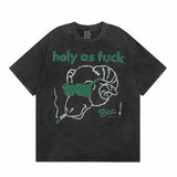SAINT MICHAEL Vintage T Shirt Direct Spray Washing Water Old Short Sleeve