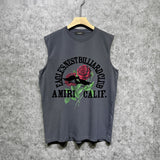 Amiri tank top rose printing