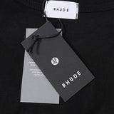 Rhude T Shirts Racing Tire Change Scene Printed Cotton Casual Short Sleeves Men and Women