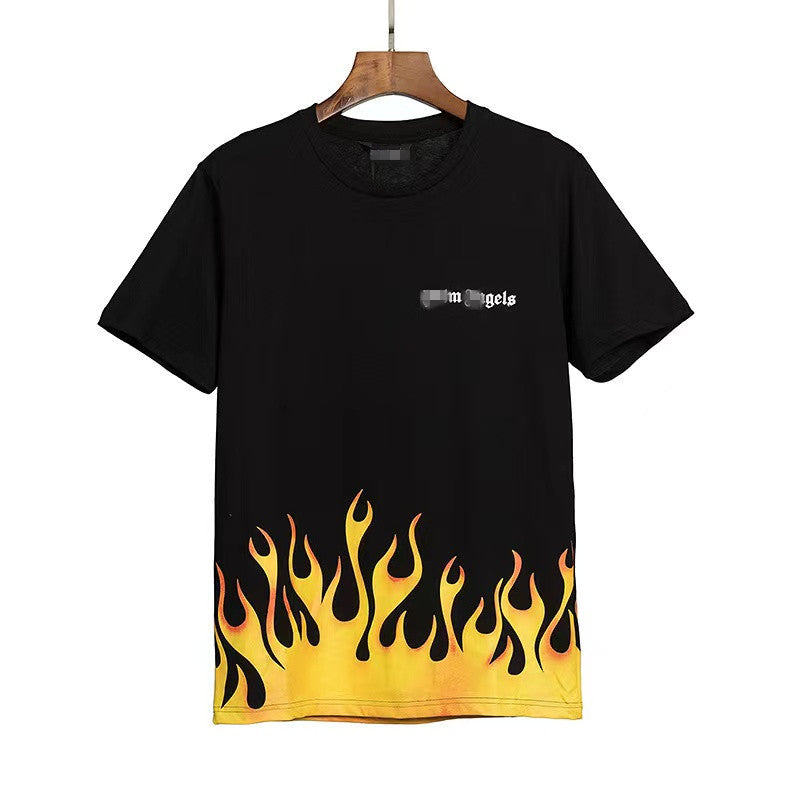 Palm Angels T Shirts Angel Print T-shirt Loose Men's Short Sleeve