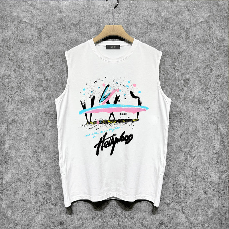 Amiri tank top hollywood rainbow printing