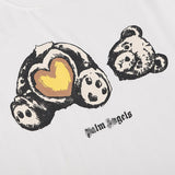 Palm Angels T Shirts Angel Broken Head Heart Printing Short Sleeve T-shirt Men's Loose