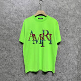 Amiri t shirts rainbow letter printing short sleeve