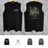 Amiri tank top leaf printing