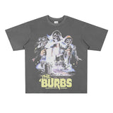 Film Star T Shirt Movie Hell-Coming Pure Cotton Loose Nostalgic Short Sleeve Retro Trendy T-shirt Men