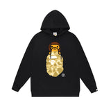 Bathing Ape Hoodie Autumn/Winter Letter Print Loose Hoodie Pullover Ape Sweater