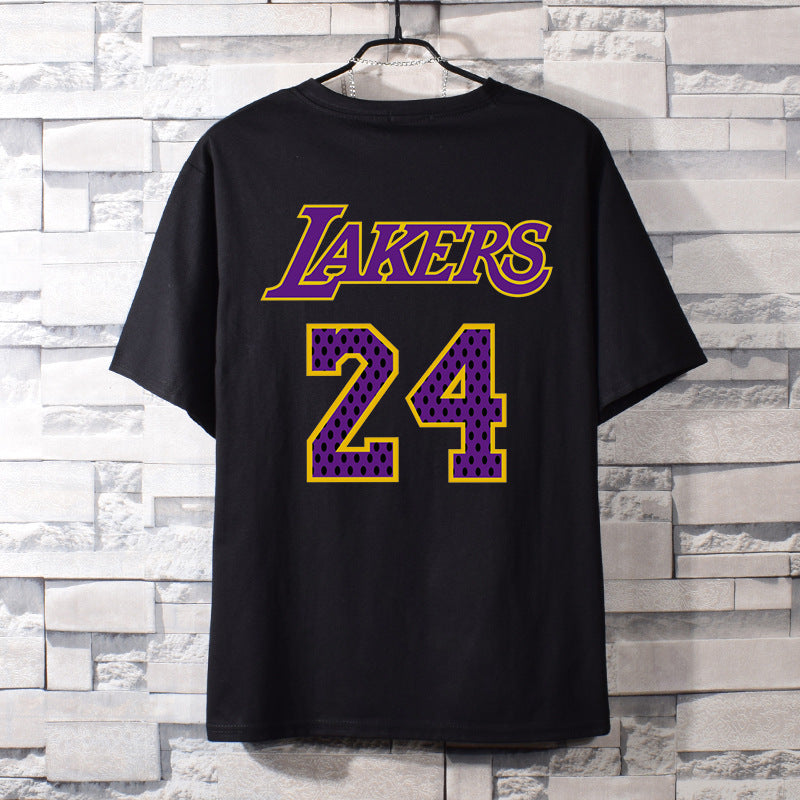 Basketball Sports T Shirt Nba Commemorative Kobe No. 24 Sweatshirt Student Short Sleeve T-Shirt Men'S Loose