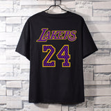 Basketball Sports T Shirt Nba Commemorative Kobe No. 24 Sweatshirt Student Short Sleeve T-Shirt Men'S Loose