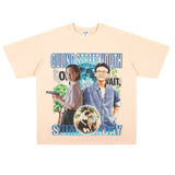 Film Star T Shirt Loose Heavy Retro Street Personality T-shirt Men and Women
