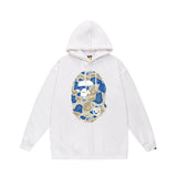 Bathing Ape Hoodie Autumn/Winter Letter Print Loose Hoodie Pullover Ape Sweater