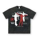 Vintage T-shirts Printed Short Sleeve T-Shirt Vintage Crew Neck T-Shirt