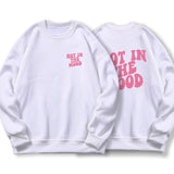 Not In The Mood Printed Hoodie Men Harajuku Warm Fleece