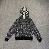 Bape Hoodie Zip-Up Cardigan Two-Hooded Hoodie