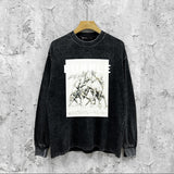 Purple Brand Distressed Long Sleeve Shirt Fashion Distressed Loose Long-sleeved Top