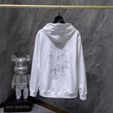 CHH Chrome Heart Hoodie Autumn Winter Crowe Hot Diamond Cross Hooded Sweater Loose