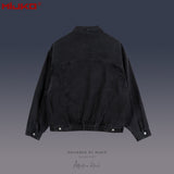 MIJKO Mens Jacket Multi Pocket Loose Jacket Unisex