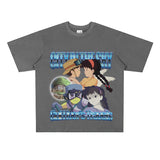 Film Star T Shirt Movie Sky City Loose American Retro Street Cotton Personalized T-shirt for Men and Women