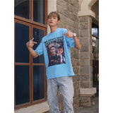 Film Star T Shirt Stephen Chow King of Comedy Cotton Short Sleeve Loose Retro T-shirt for Men