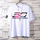 Basketball Sports T Shirt Curry Sports Short-Sleeved T-Shirt Male Student Loose-Fitting Plus Size Half-Length Sleeves