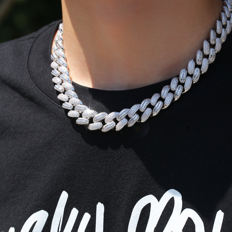 Chains Hip Hop Zircon Necklace Zirconium Stitching Cuban Necklace St. Valentine's Spectrum