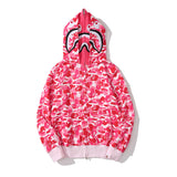 Bathing Ape Hoodie Shark Double Hood Men's and Women's Cardigan Zip Sweater