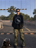 Kanye West Sunday Service Hoodie Fog Vintage Distressed Eagle Printed Hoodie