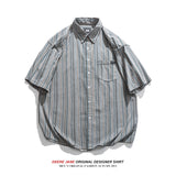 Men Shirts Summer Short Sleeve Shirt Men's Loose Shirt Coat