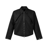 MIJKO Mens Jacket Vibe Two-way Pull Short Jacket Unisex