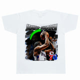 Basket Ball Star T Shirt Basketball Washed Distressed James Harden Printed T-shirt Retro Short Sleeve Cotton