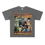 Film Star T Shirt Loose American Retro Street round Neck T-shirt Men and Women