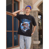 Film Star T Shirt Horror Movie Distressed Fierce Ghost Street Pure Cotton Loose Short Sleeve Trendy Heavy T-shirt Men