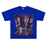 Film Star T Shirt Trendy Cotton Short Sleeve Loose round Neck Retro Design T-shirt for Men and Women