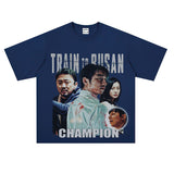 Film Star T Shirt Loose Retro Street Cotton T-shirt Men and Women