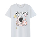 Basketball Sports T Shirt Summer Astronaut Short Sleeve T-Shirt Men And Women Loose