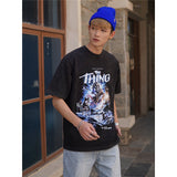 Film Star T Shirt Cotton Loose Nostalgic Short Sleeve American Retro Fashion Printed T-shirt for Men