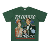 Film Star T Shirt Loose Heavy American Retro Street Cotton Personalized T-shirt for Men and Women